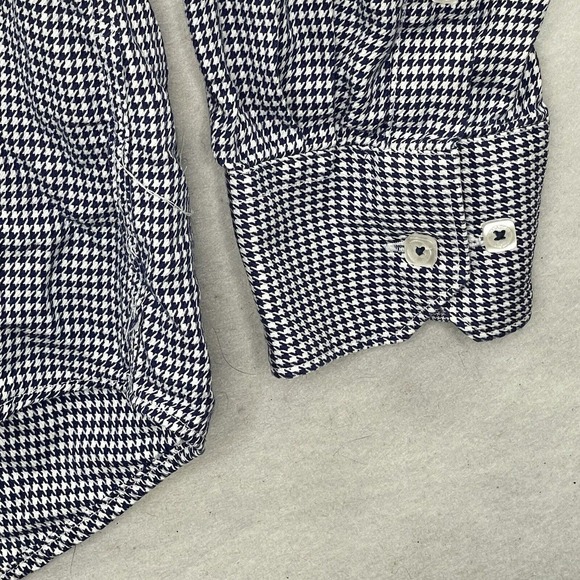 Bugatchi Mens Button Up Dress Shirt Size XL Shaped Fit Houndstooth Plaid - Picture 4 of 16